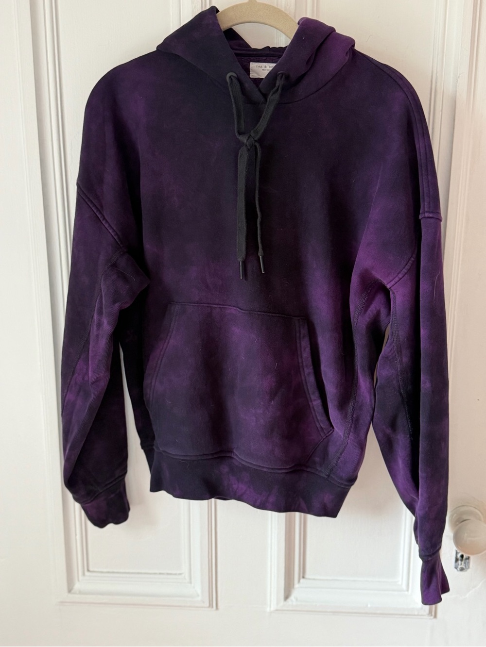 Women’s Rag & Bone Dark Purple Tie Dye Hooded Sweatshirt Size Medium